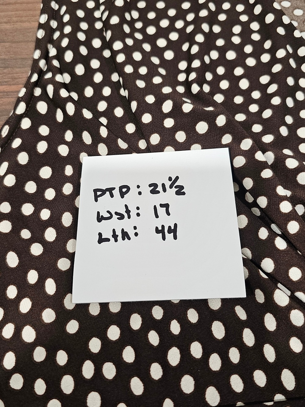 Penningtons Chocolate Brown Polka Dot Midi Dress Retro Pinup Cottagecore Office - Picture 11 of 11